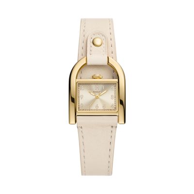 Reloj de piel Harwell con tres manecillas color nude LiteHide™