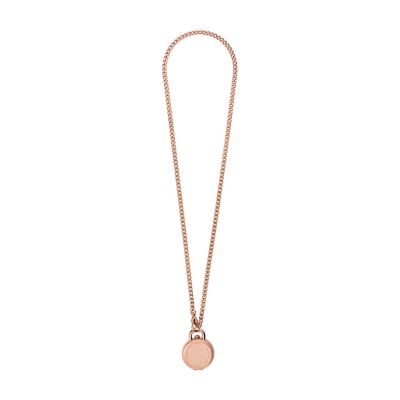 Jacqueline Three-Hand Rose Gold-Tone Stainless Steel Watch Locket