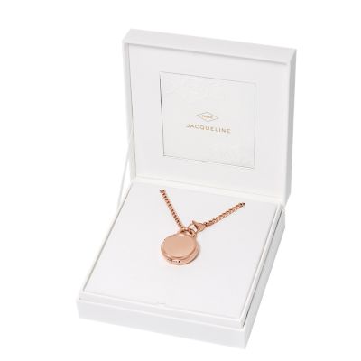 Locket Collection Rose Gold-Tone Stainless Steel Chain Necklace -  JF04429791 - Fossil