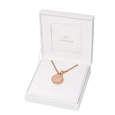 Jacqueline Three-Hand Rose Gold-Tone Stainless Steel Watch Locket