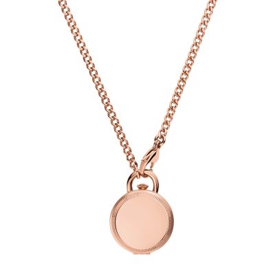 Locket Collection Rose Gold-Tone Stainless Steel Chain Necklace -  JF04429791 - Fossil