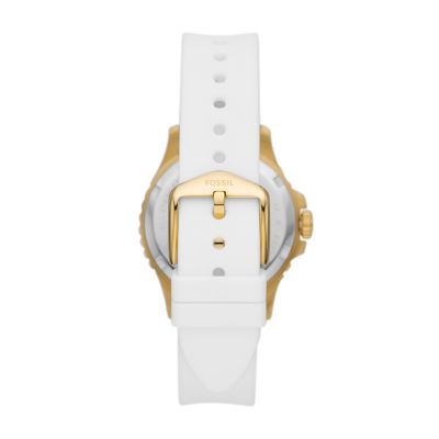 Womens fossil watch 2024 white rubber band