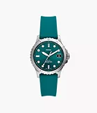 Uhr FB-01 3-Zeiger-Werk Datum Silikon blaugrün
