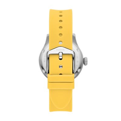 FB-01 Three-Hand Date Yellow Silicone Watch - ES5289 - Fossil