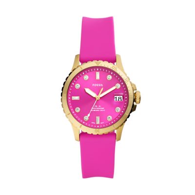 FB-01 Three-Hand Date Pink Silicone Watch