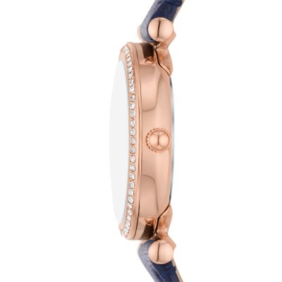 Carlie Three-Hand Navy LiteHide™ Leather Watch - ES5295 - Watch