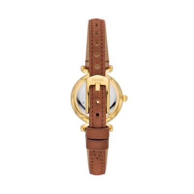 Carlie Three-Hand Medium Brown LiteHide™ Leather Watch - ES5297