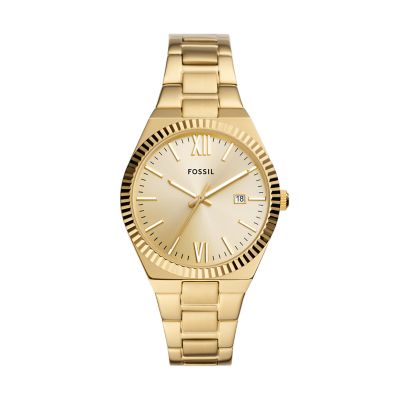 Scarlette Three-Hand Date Gold-Tone Stainless Steel Watch - ES5299