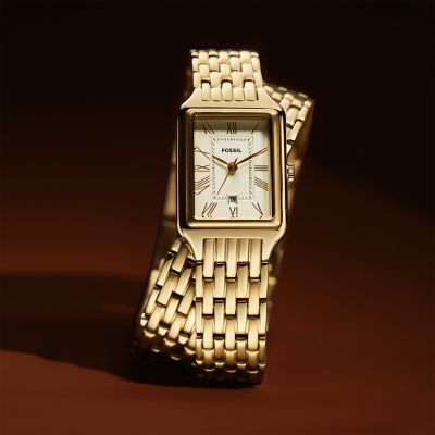 Raquel Three-Hand Date Gold-Tone Stainless Steel Watch - ES5302