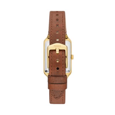 Raquel Three-Hand Date Medium Brown LiteHide™ Leather Watch