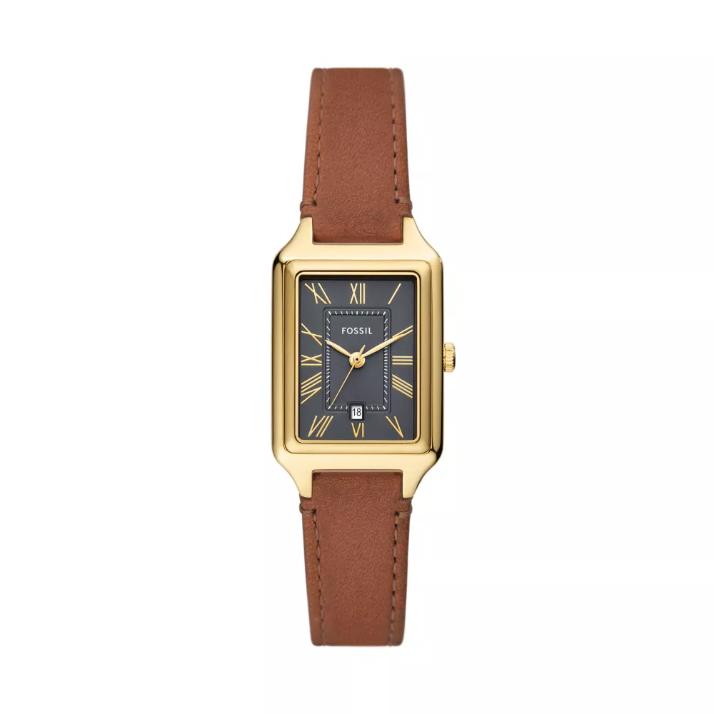Raquel 23mm Three-Hand Date Medium Brown Leather Watch