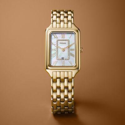 Raquel Three-Hand Date Gold-Tone Stainless Steel Watch