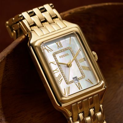 Raquel Three-Hand Date Gold-Tone Stainless Steel Watch - ES5304