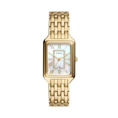 Raquel Three-Hand Date Gold-Tone Stainless Steel Watch