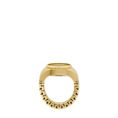 Steel watch gold on sale ring