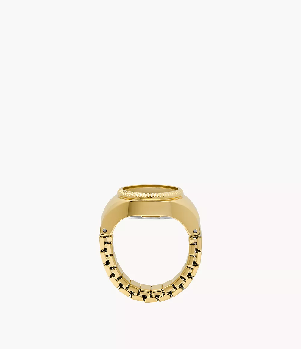 Watch Ring Two-Hand Gold-Tone Stainless Steel