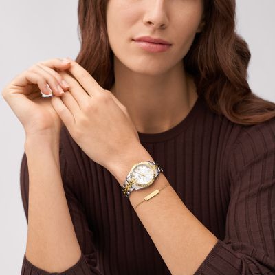 Fossil women's watch best sale and bracelet gift set