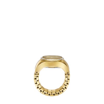 Watch Ring Two-Hand Gold-Tone Stainless Steel