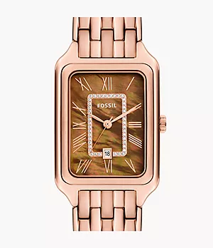 Raquel Three-Hand Date Rose Gold-Tone Stainless Steel Watch