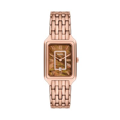 Raquel Three-Hand Date Rose Gold-Tone Stainless Steel Watch