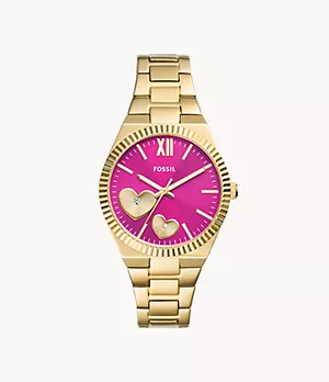 Scarlette Three-Hand Gold-Tone Stainless Steel Watch