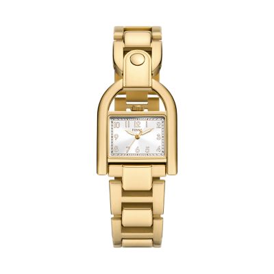 Reloj Harwell de acero inoxidable en tono dorado con tres agujas