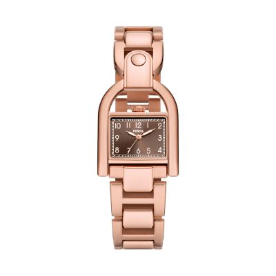 Doré rose for Montre Harwell à trois aiguilles, en acier inoxydable, doré