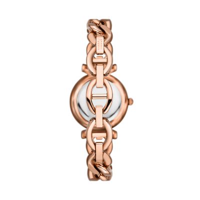 Fossil carlie mini watch rose gold sale