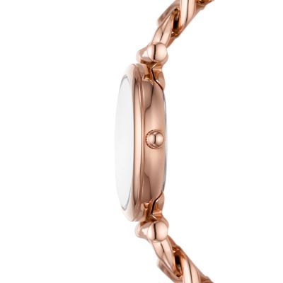 Carlie Three-Hand Rose Gold-Tone Stainless Steel Watch