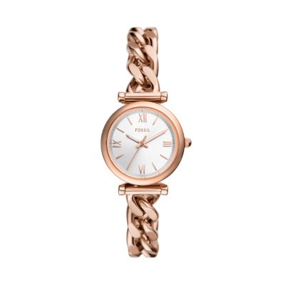 Carlie Three-Hand Rose Gold-Tone Stainless Steel Watch - ES5330 - Fossil