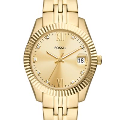 Fossil white gold on sale watch