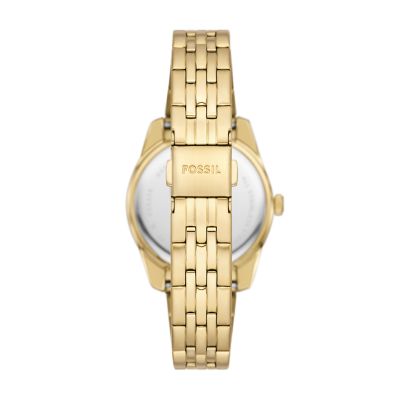 Scarlette Three Hand Date Gold Tone Stainless Steel Watch ES5338