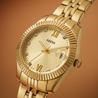 Scarlette Three-Hand Date Gold-Tone Stainless Steel Watch