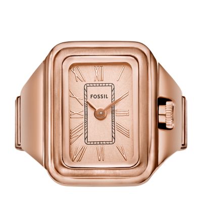 Raquel Watch Ring Two-Hand Rose Gold-Tone Stainless Steel