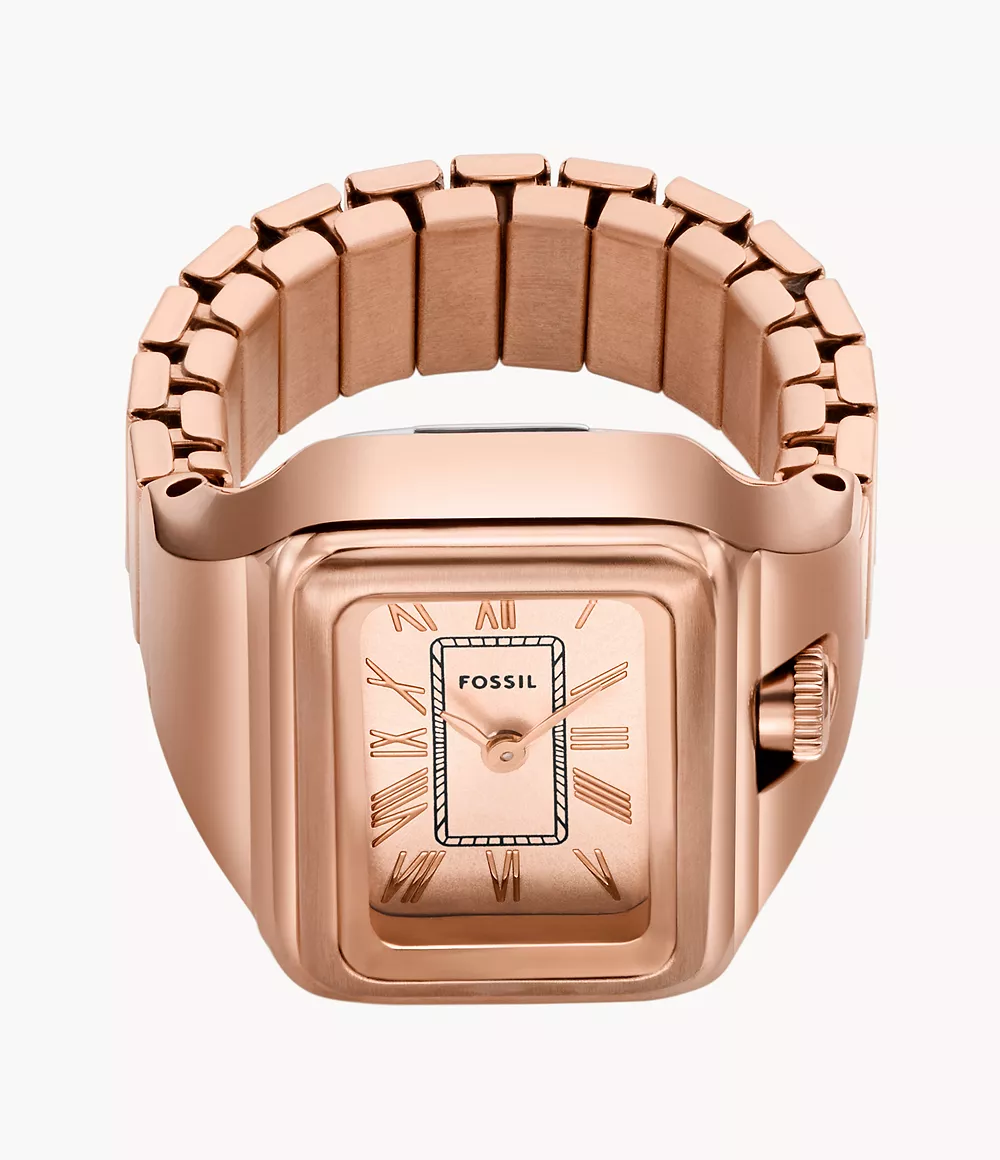 Raquel Watch Ring Two-Hand Rose Gold-Tone Stainless Steel