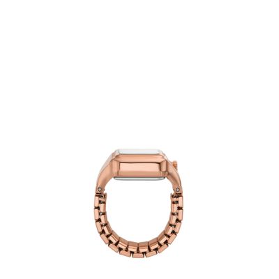 Raquel Watch Ring Two-Hand Rose Gold-Tone Stainless Steel