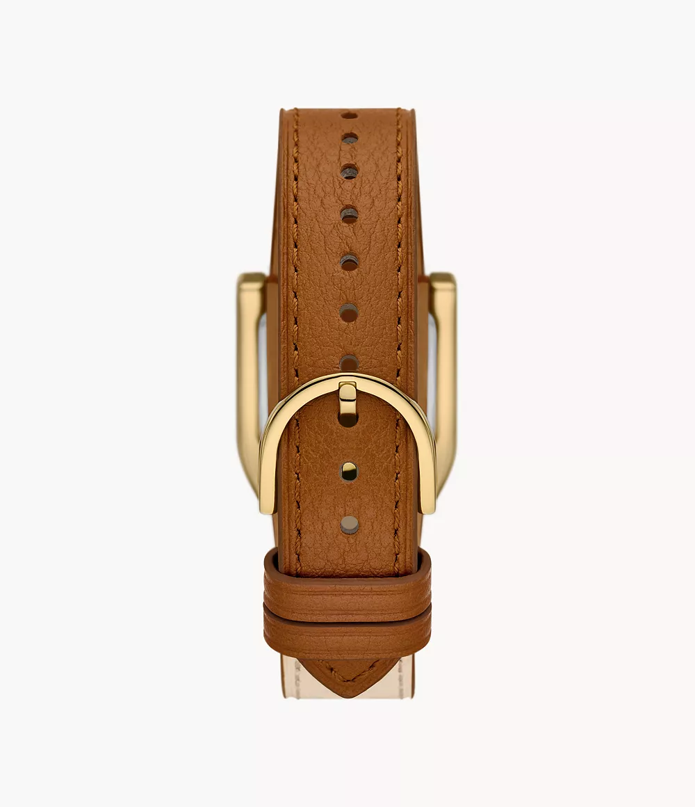 Harwell Three-Hand Medium Brown and White LiteHide™ Leather Watch