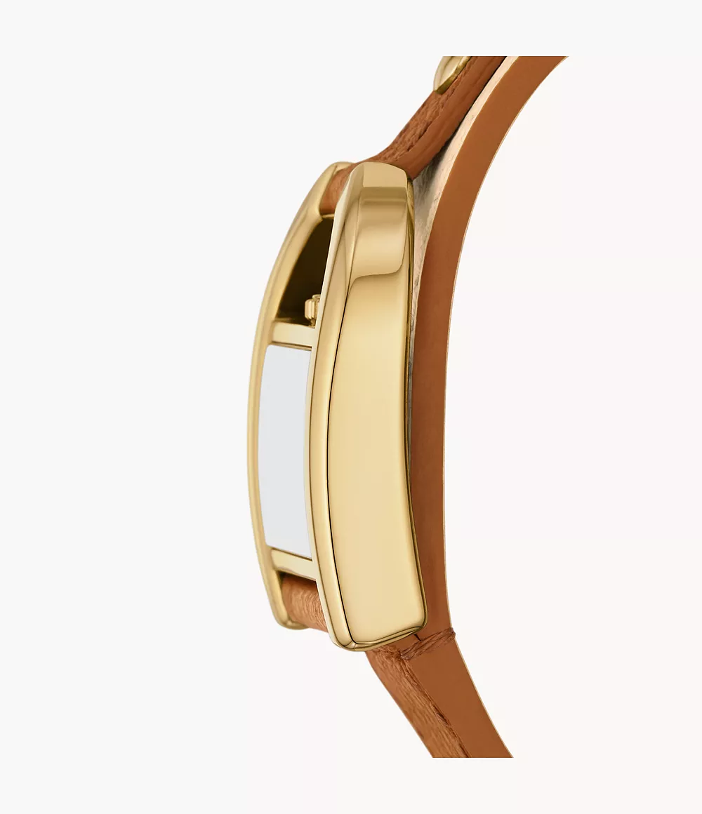 Harwell Three-Hand Medium Brown and White LiteHide™ Leather Watch