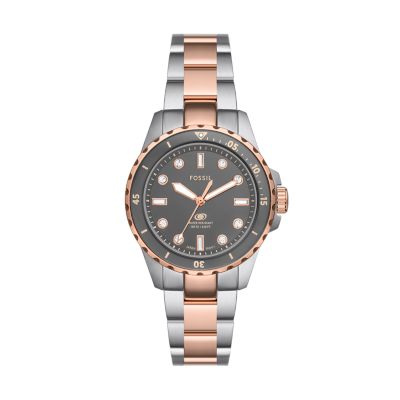 Fossil Blue Dive Three-Hand Two-Tone Stainless Steel Watch