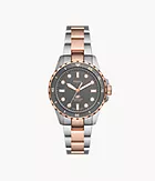 Fossil Blue Dive Three-Hand Two-Tone Stainless Steel Watch