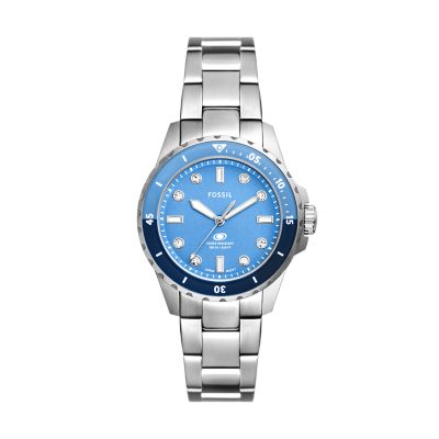 Uhr Fossil Blue Dive 3-Zeiger-Werk Edelstahl