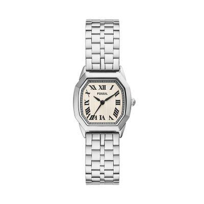 Silver for Harlow Three-Hand Gold-Tone Stainless Steel Watch