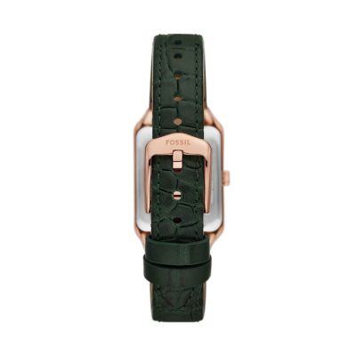 Raquel Three-Hand Date Green Croco LiteHide™ Leather Watch