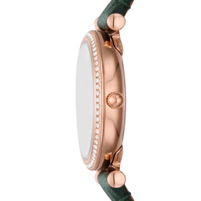 Carlie Three-Hand Green LiteHide™ Leather Watch