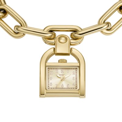 Harwell Three-Hand Gold-Tone Stainless Steel Watch Charm Bracelet