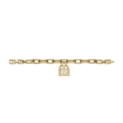 Harwell Three-Hand Gold-Tone Stainless Steel Watch Charm Bracelet