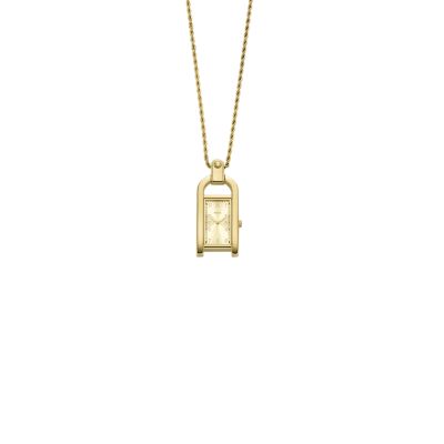 Harwell Three-Hand Gold-Tone Stainless Steel Watch Necklace