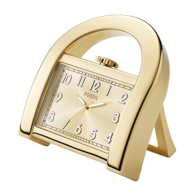 Harwell Three-Hand Gold-Tone Desk Clock