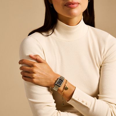 Raquel Three-Hand Date Two-Tone Stainless Steel Watch and Bracelet Set