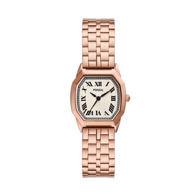 Fossil Uhr Harlow 3-Zeiger-Werk Edelstahl roségoldfarben